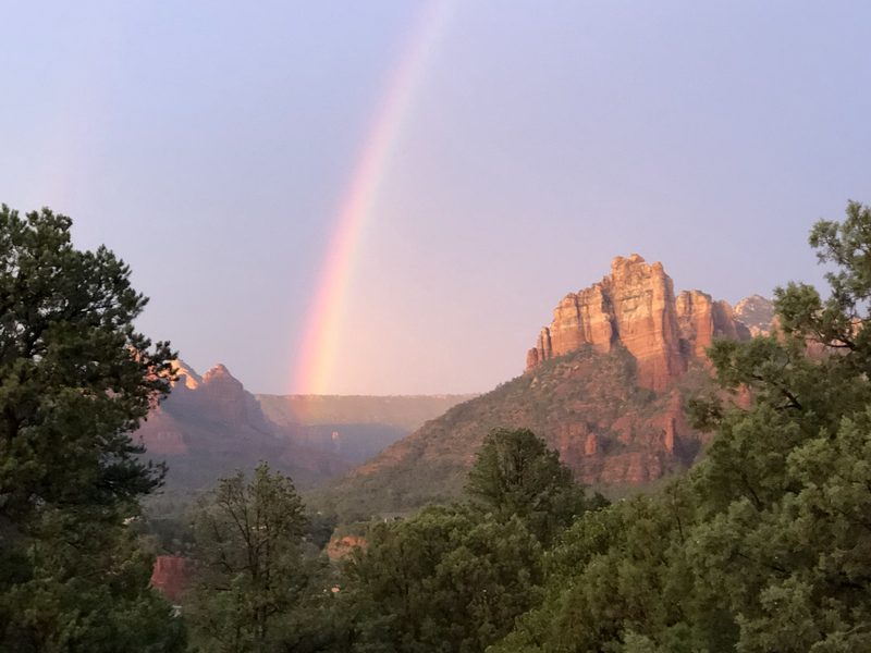 Rainbow over the red rock, Sedona, Arizona